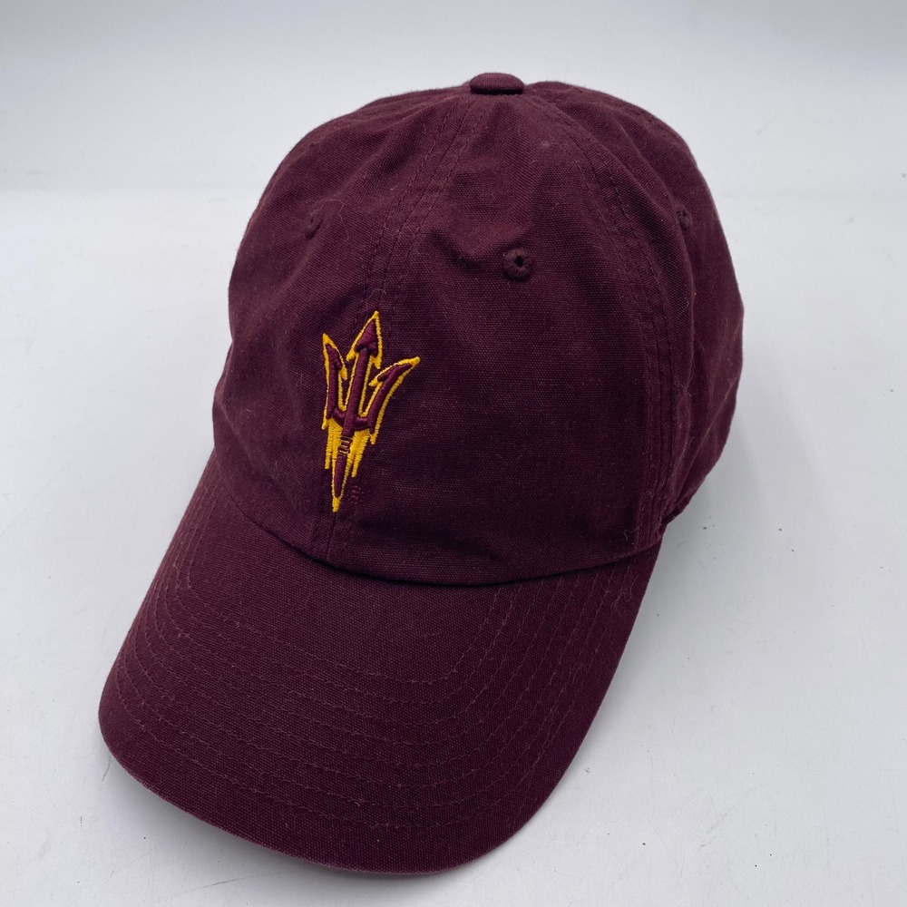 ASU Arizona State Sun Devils Captivating Dad Hat Cap Maroon Pitchfork Logo NCAA